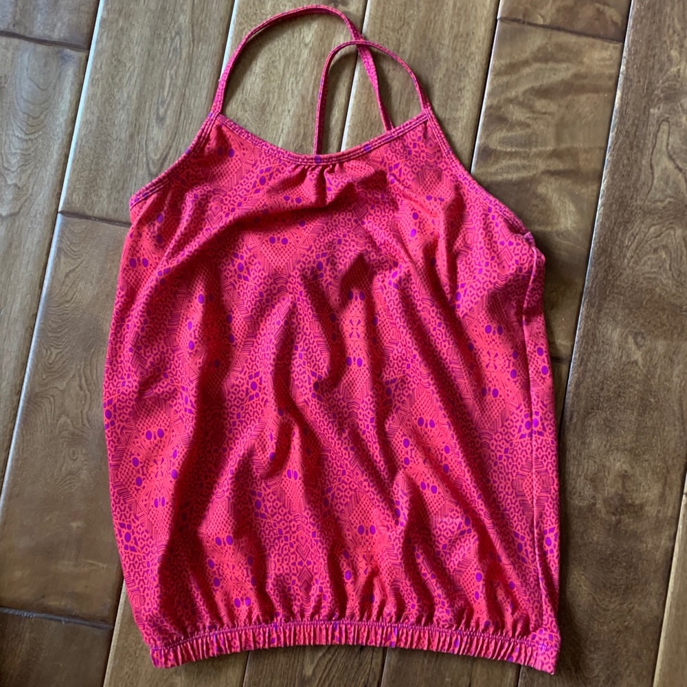 Prana cross back tank top in pink:purple. Size  XS